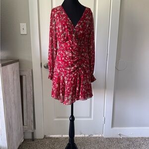 Floral Red Dress